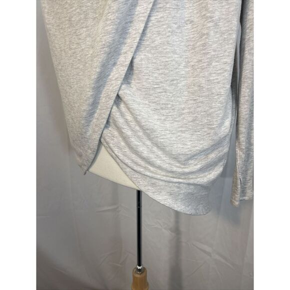 Athleta Light Grey Heather Purana Wrap Hoodie Sweatshirt Women M Yoga Gorpcore - Picture 2 of 14